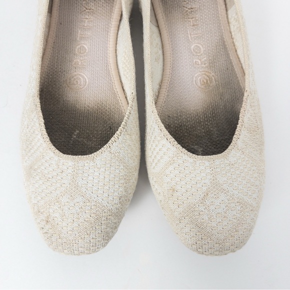 Rothy's Cream and White The Square Ballet Flat in Lily - Picture 5 of 16